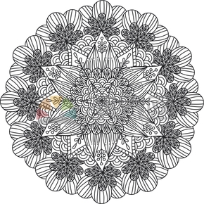 簡約設(shè)計線條流暢實(shí)用花紋裝飾幾何花卉圖案