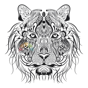  Simple design, smooth lines, tattoos, small animals, lions, cartoon patterns