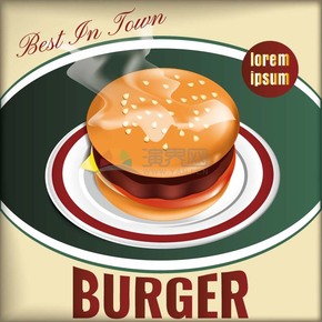  Funny, lively, vivid and delicious hamburger cartoon