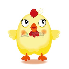  Funny, lively, vivid, cute little animals, yellow chicken cartoon