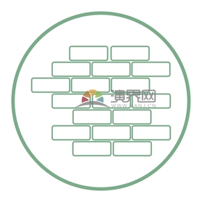 趣味活潑簡約清新綠色線條建筑材料磚頭卡通圖