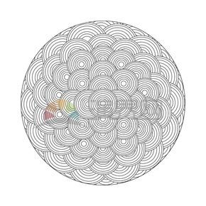 圓形疊加簡(jiǎn)約設(shè)計(jì)線條流暢花紋裝飾卡通圖案