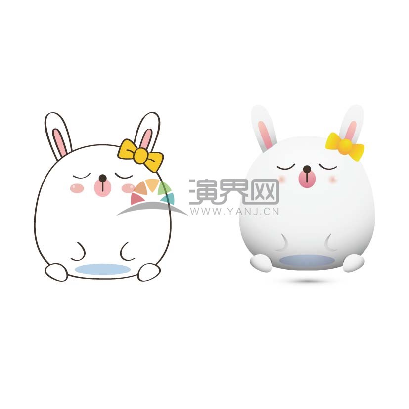 兩只可愛(ài)的睡著的小白兔