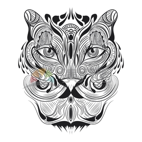  Simple design, smooth lines, decorative patterns, small animals, tigers, cartoon patterns