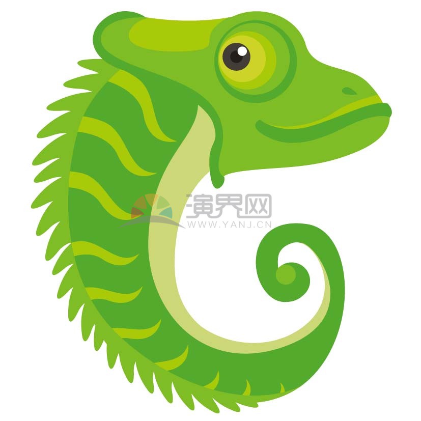 趣味活潑簡約清新綠色可愛卡通恐龍圖