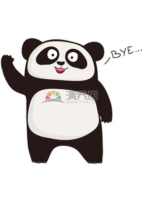 卡通动物可爱呆萌站立的熊猫