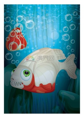 海里的小魚卡通動物有趣創(chuàng)意設計