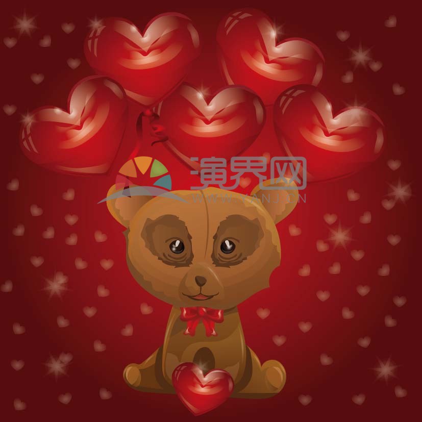 愛情情人節(jié)表白愛心賀卡表白卡華麗封面小熊