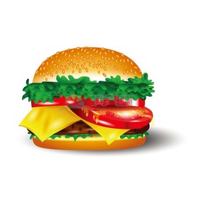  Interesting, lively, vivid, lovely, delicious and attractive cartoon of hamburger