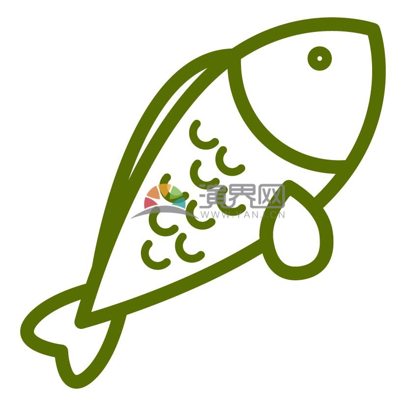 卡通線性魚矢量素材