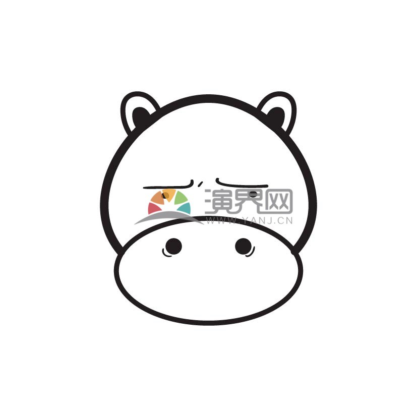 線性河馬素材