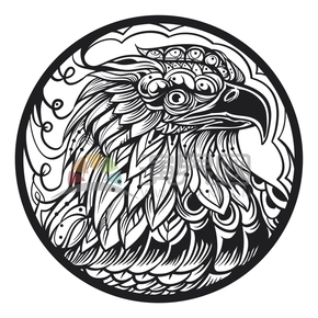  Round simple design, smooth lines, decorative eagle pattern