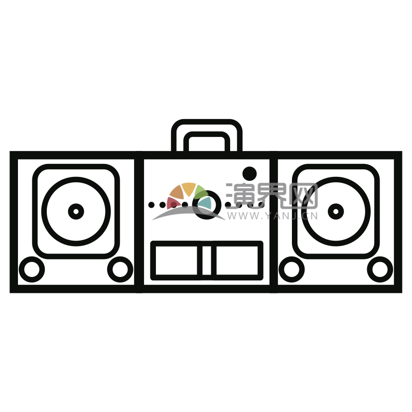 跳廣場舞收音機(jī)卡通創(chuàng)意設(shè)計(jì)