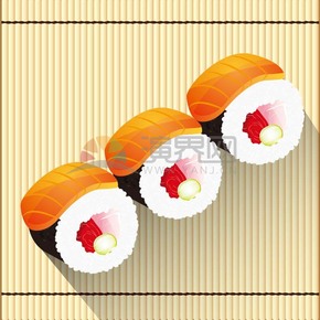  Cartoon sushi Japanese food materials