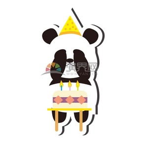 一只熊猫在为它的生日许愿