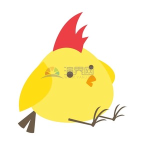 Funny, lively, vivid, cute little animals, yellow chicken cartoon