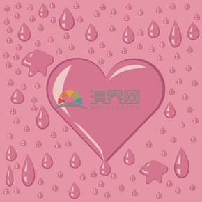  Pink Love Droplet Background