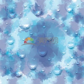  Blue purple fresh drops of water Color creative background material
