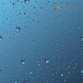  Blue transparent water drop element