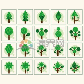  Combined graphic tree vector material