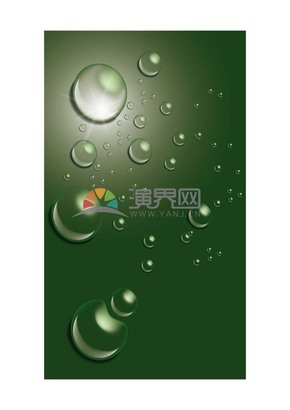  Dark green water drops background material
