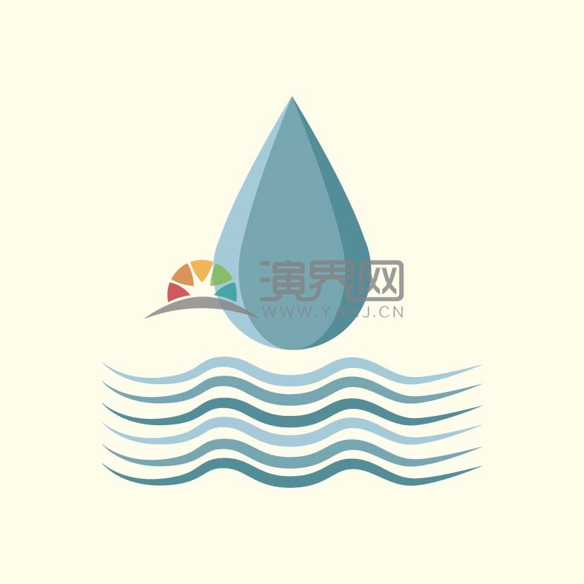 藍(lán)色創(chuàng)意水滴波浪素材
