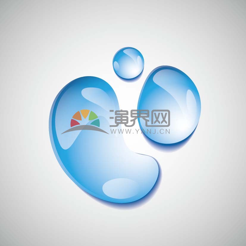 灰色漸變背景藍色漸變創(chuàng)意不規(guī)則形狀水滴素材