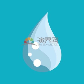 藍色小清新漸變創(chuàng)意水滴素材