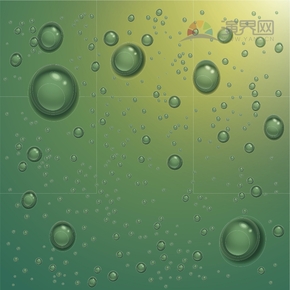  Green water drop element