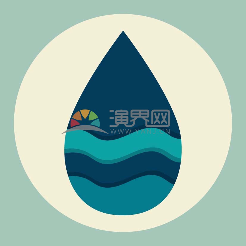 藍(lán)色漸變創(chuàng)意水滴矢量素材