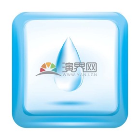 Blue gradient water drop ice icon material