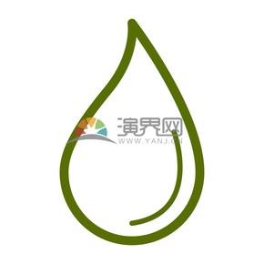  Green creative water drop linear icon material