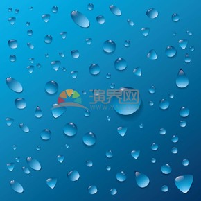  Blue Gradually Transparent Droplet Background Material