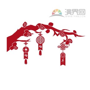 春節(jié)-樹上中國(guó)元素的創(chuàng)意設(shè)計(jì)