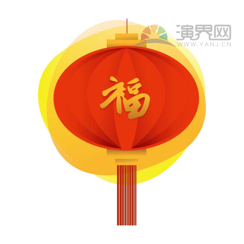 紅色燈籠喜慶春節(jié)過大年拜年祝福卡通圖