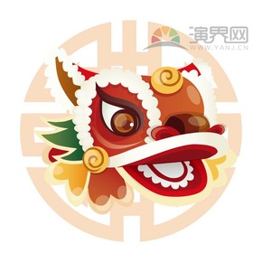 紅色舞龍舞獅喜慶春節(jié)過(guò)大年拜年祝福卡通圖