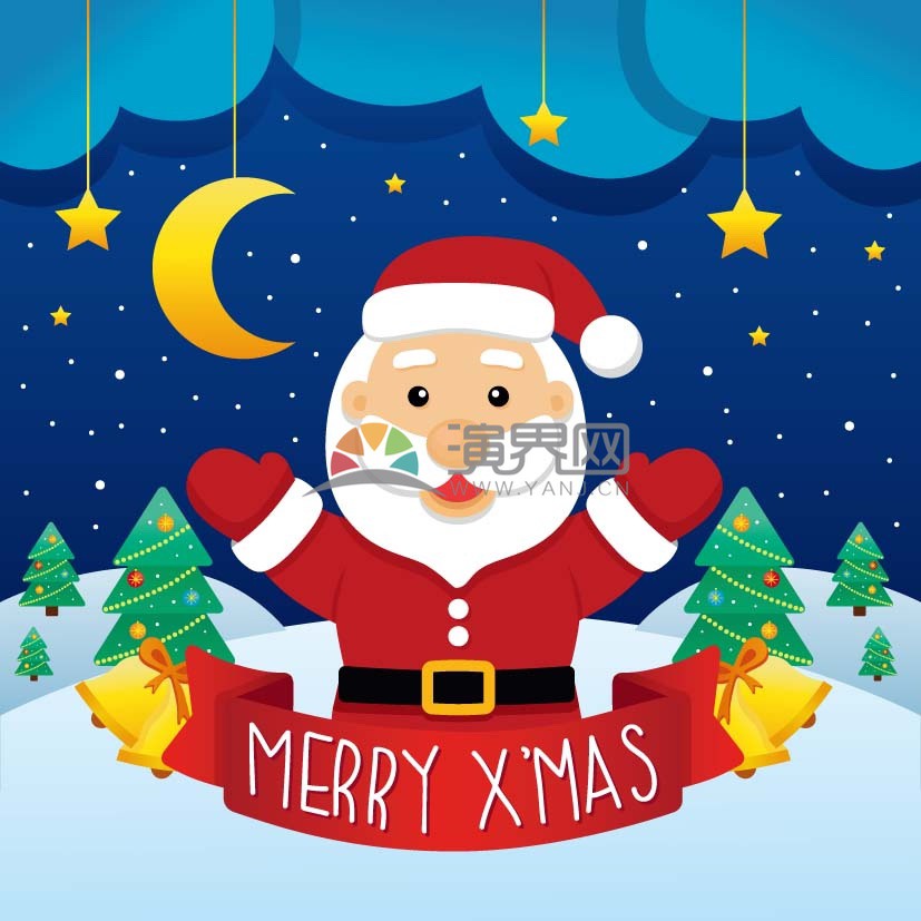  Cartoon Cute Creative Christmas Father Christmas Illustration