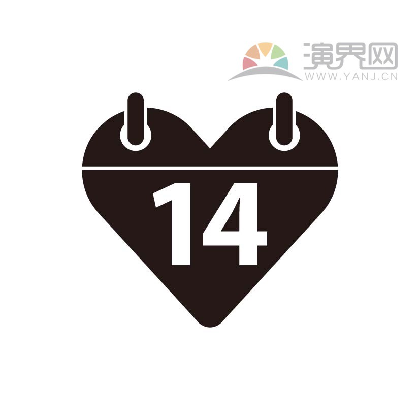 情人節(jié)-黑色日歷創(chuàng)意有趣卡通設(shè)計(jì)