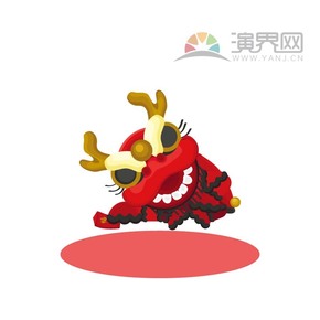 春節(jié)-中國(guó)元素舞獅素材卡通創(chuàng)意設(shè)計(jì)