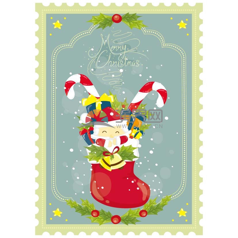  Christmas greeting card vector material