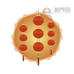 紅色燈籠喜慶春節(jié)過(guò)大年拜年祝福卡通圖