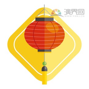 紅色燈籠喜慶春節(jié)過(guò)大年拜年祝福卡通圖