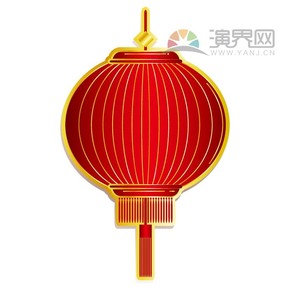 紅色燈籠喜慶春節(jié)過(guò)大年拜年祝福卡通圖