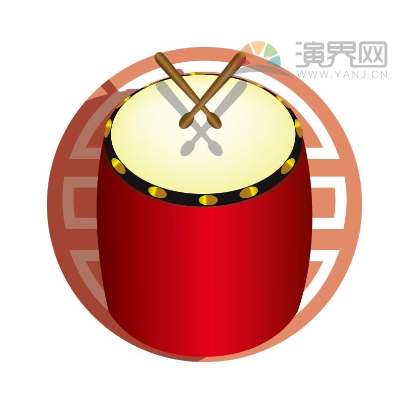 紅色腰鼓喜慶春節(jié)過大年拜年祝?？ㄍ▓D