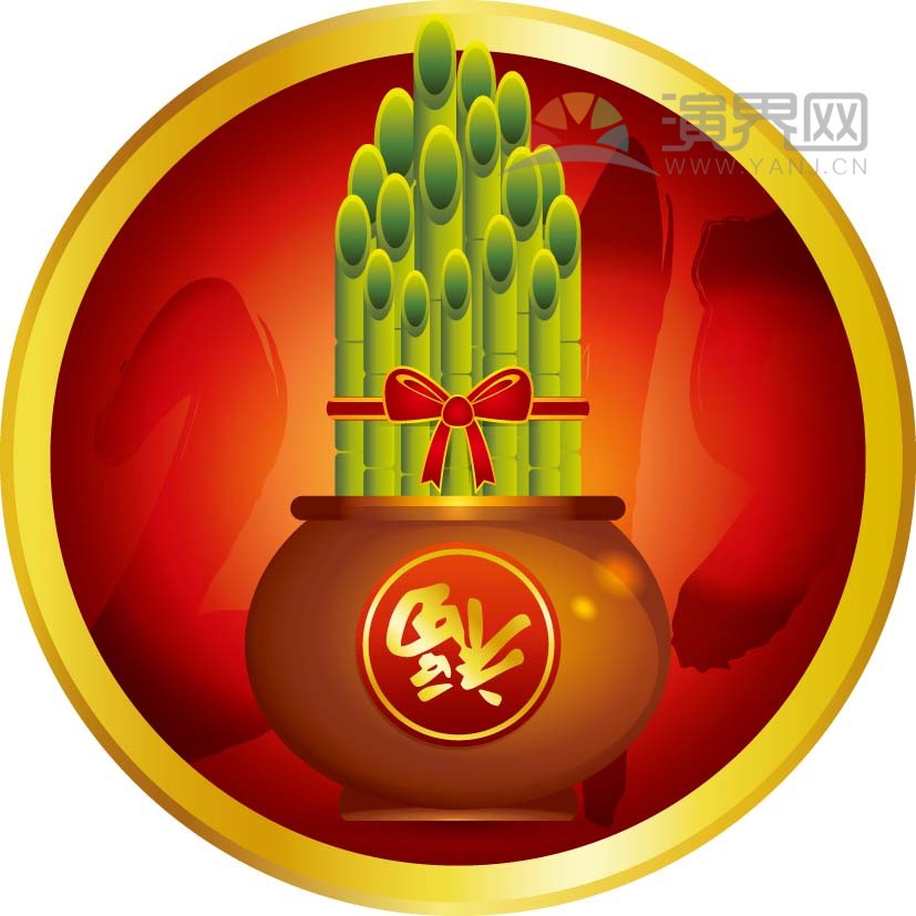 竹子節(jié)節(jié)高紅色喜慶春節(jié)過大年拜年祝?？ㄍ▓D