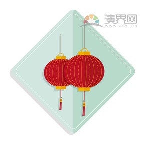 紅色燈籠喜慶春節(jié)過大年拜年祝福卡通圖