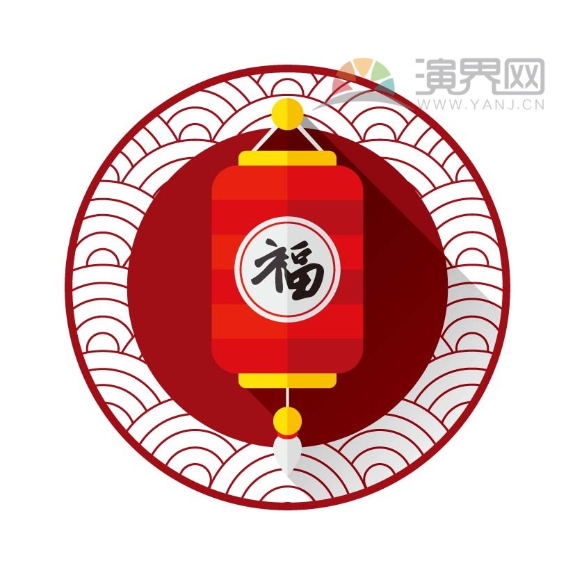 紅色喜慶春節(jié)過大年拜年祝福福字燈籠卡通圖