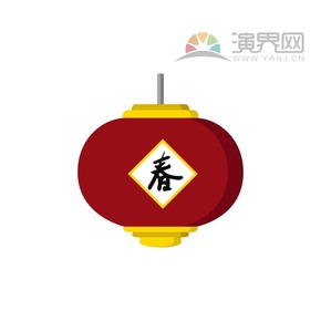 紅色燈籠喜慶春節(jié)過大年拜年祝福卡通圖