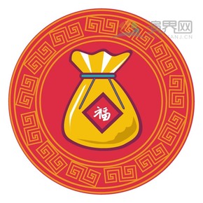 紅色喜慶春節(jié)過(guò)大年拜年紅包祝福卡通圖