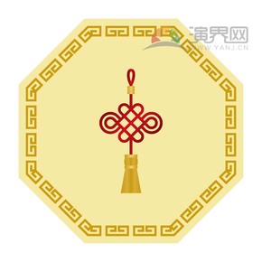 紅色中國結喜慶春節(jié)過大年拜年祝福卡通圖